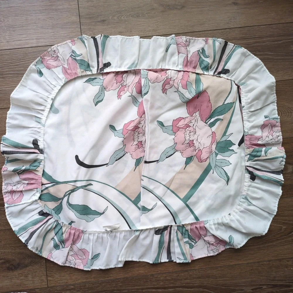 Vtg Springmaid Anastasia Andre Richard Standard Pillow Shams Ruffle Floral Set